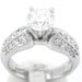 Round cut diamond engagement ring art deco 1.40ctw