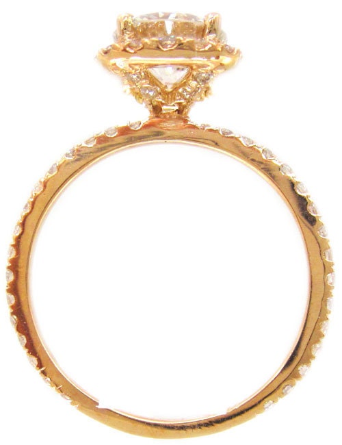 18k rose gold diamond engagement ring prong set art deco 1.62ctw