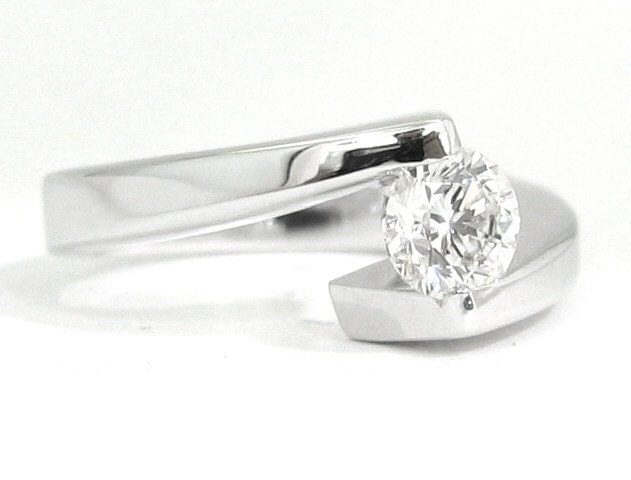 Tension Rings Engagement on Round Cut Diamond Engagement Ring Tension Set 033ctw By Knrinc