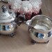 Vintage Wm Rogers Victorian Rose Sugar Bowl with lid and Creamer - silverplate
