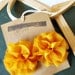 Fabric Flower Shoe Clips - Sunflower Yellow Chiffon