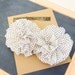 Fabric Flower Shoe Clip - Black and White Polka Dot Ruffle