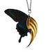 Dark Butterfly Blade Wing - Deadly Gorgeous Neo Victorian Fairy Jewelry - 24K Gold Plated - With Real Butterfly Wings - Free Shipping