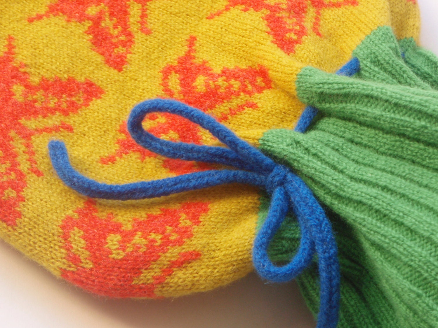 Butterfly Design Knitted Hot Water Bottle Cozy/ cosy