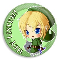 Legend of Zelda "Hey Listen" 1 1/14in Pinback Button
