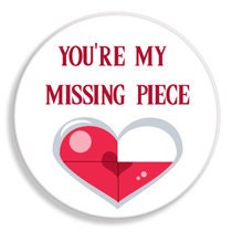 Zelda Missing Heart Piece Valentines 1 1/4in Pinback Button
