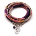 Japanese Chirimen Cord Wrap Bracelet with Om Charm