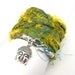 Sari Silk Ribbon Wrap Bracelet with Buddha Head , yoga jewelry,wrapped, wrapping, wrap around,wrist wrap