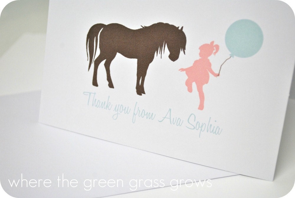 Shabby Chic Vintage Pony Thank you Cards