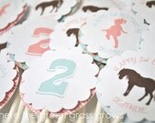 Vintage Shabby Chic Pony Cupcake Toppers