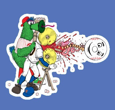 Phillie Phanatic vs. Mr. Met STICKER