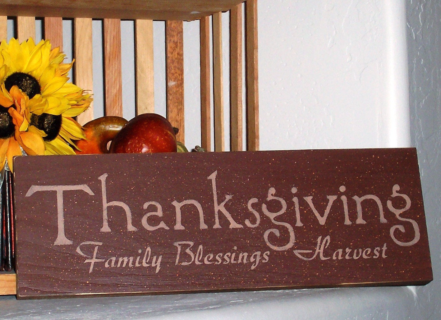 Thanksgiving Family  Blessings Harvest Sign - Thanksgiving Sign