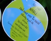 Beach Ball Swim Party Invitations to be attached to Pool Noodles