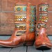 80s Woven Southwestern Style Boots 11.5