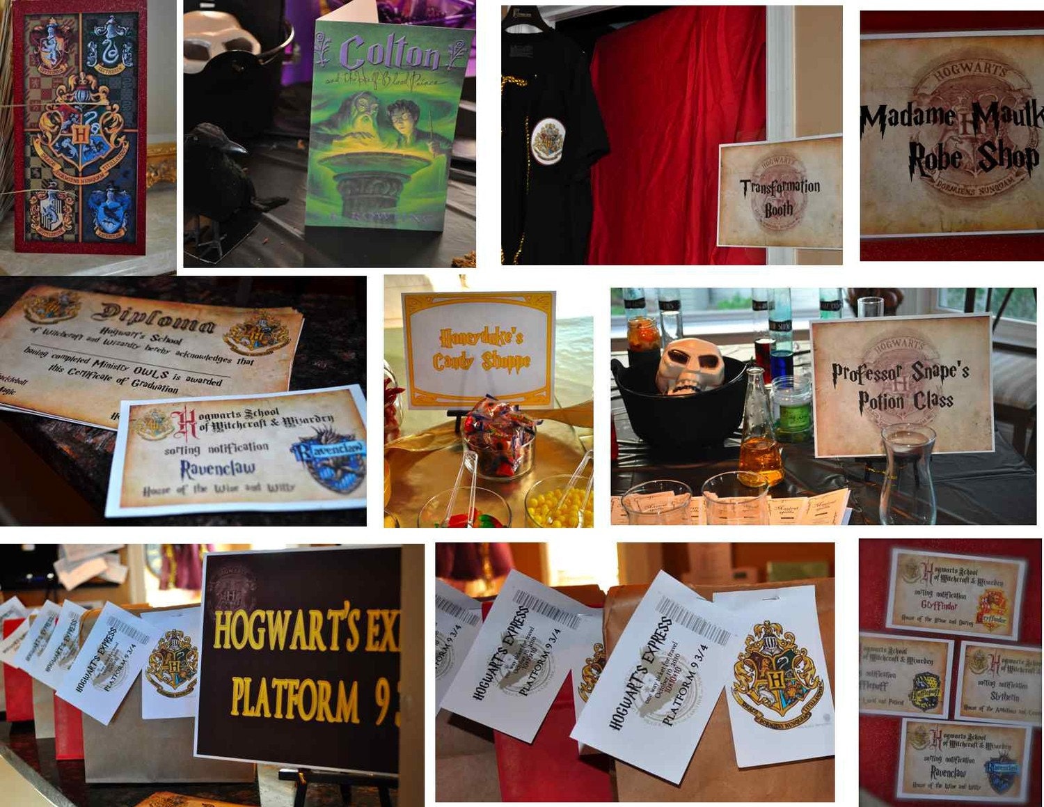 Harry Potter Complete Party Set decorations, favor tags, and more great for BIRTHDAYS