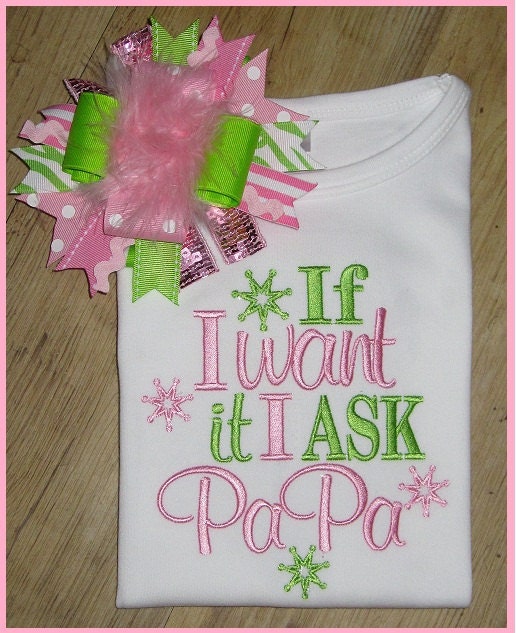 I ask Daddy, Papaw, Embroidery Shirt, Cute Saying