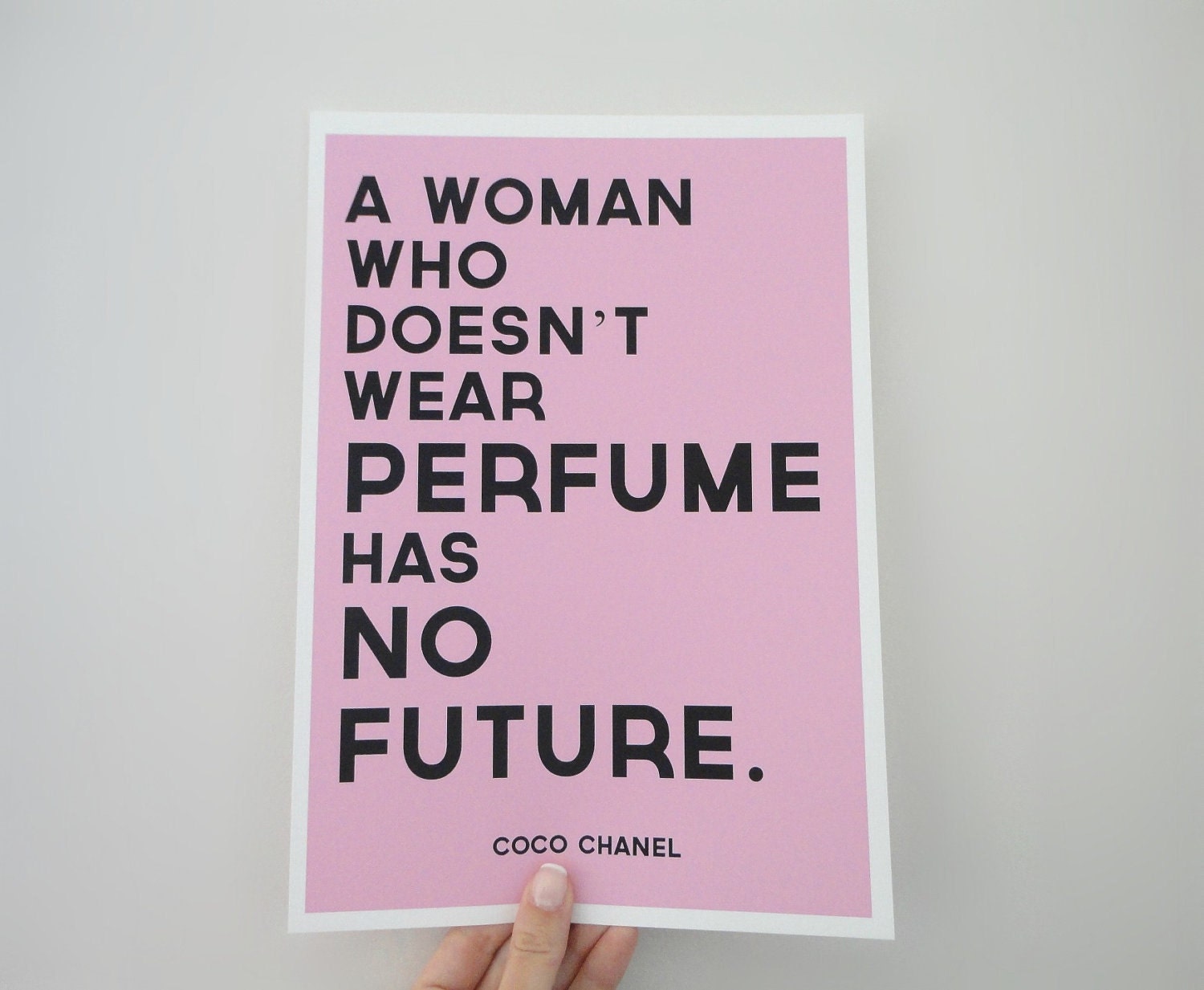 Chanel Typography Print Perfume Quote in Pink - Archival A4 Print