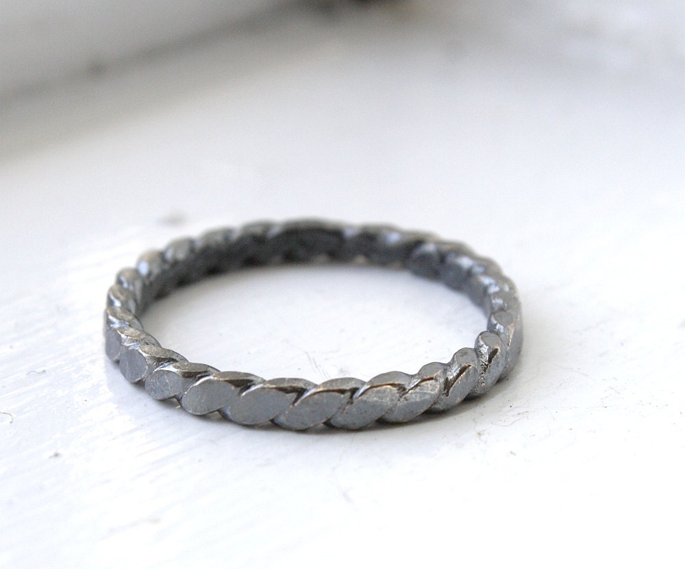 Rustic Sterling  Silver Ring, Unisex Sterling Silver Oxidized Ring