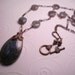 Blue Flash Wire Wrapped Labradorite Pendant and Coin Beaded Necklace with Antique Brass