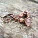 Antiqued Pale Pink Picasso Czech Glass and Crystal, Copper Leverback Earrings-MADE TO ORDER