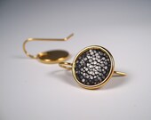 Handmade Stingray Skin Steel Gray Genuine Shagreen Earrings by dirty rice on etsy