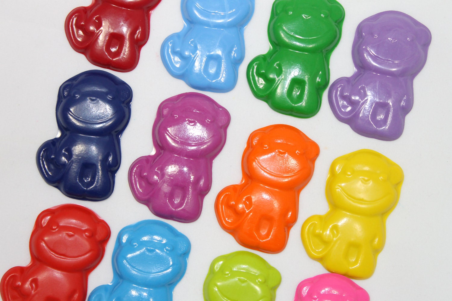 20 monkey crayons - in cello bag tied with ribbon - choose your colors