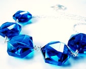 Blue Diamond - Sterling silver, Sapphire glass