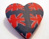 Union Jack Heart Brooch-Jubilee