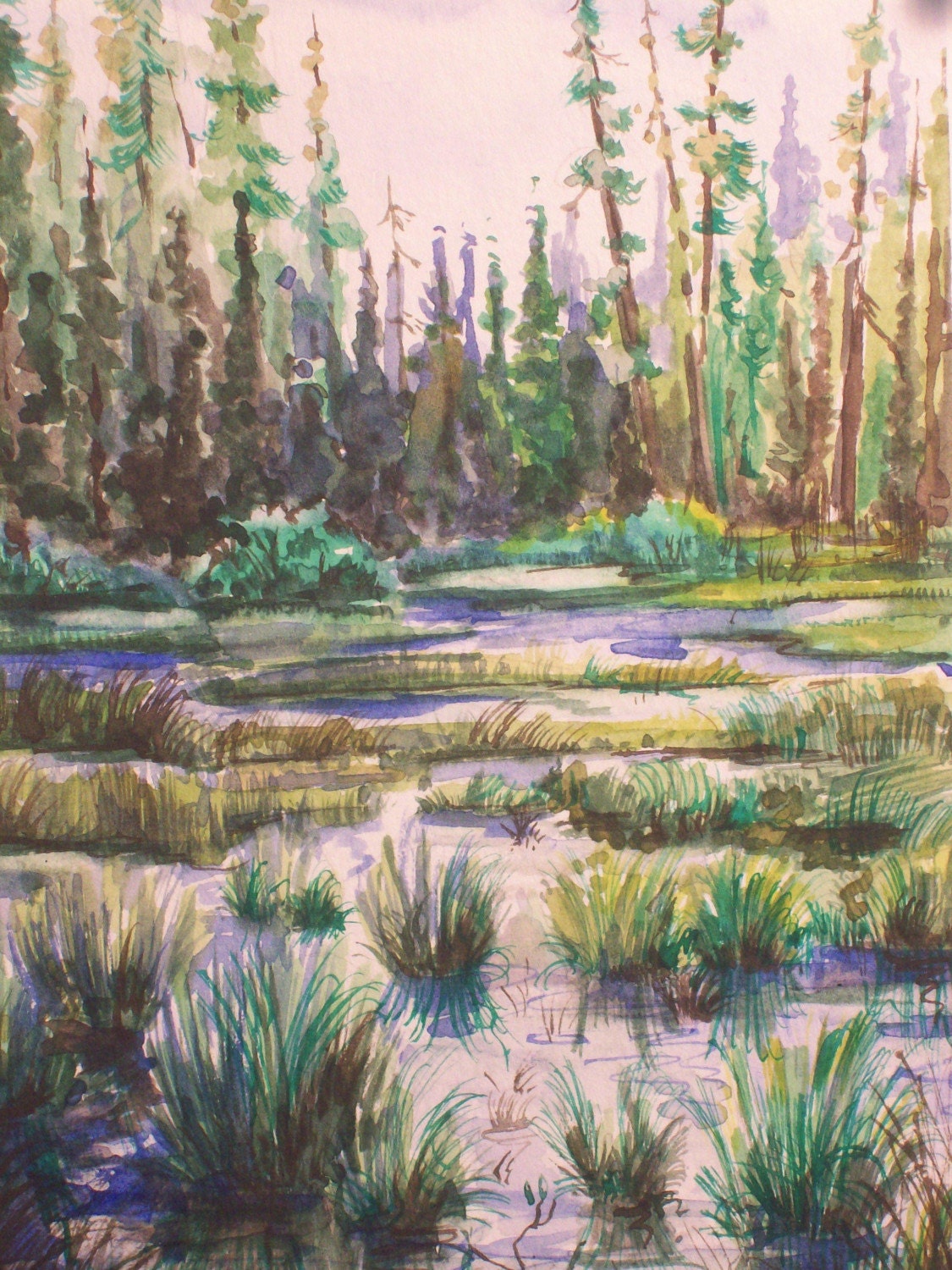 Idaho Morning, original watercolor unframed, 5x7 inches