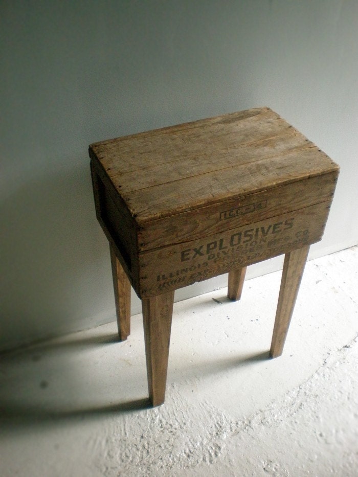 Shipping Crate Side Table (Gold Medal Explosives)