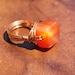 Carnelian & Copper Wire Wrapped Ring Bohemian Jewelry