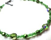 Sparkling Beaded Green Anklet - Summer Foot Jewelry