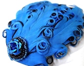 Dark Blue Feather Hair Clip - MegansBeadedDesigns