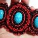 Tribal Barrette Beaded with Traditional Native American Colors