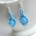 Cute Sky Blue Rose Earrings - On Silver Plated Hooks or Clip Ons