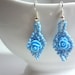 Cute Sky Blue Rose Earrings - On Silver Plated Hooks or Clip Ons