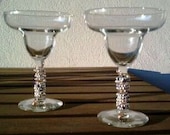 Beaded margarita glass set