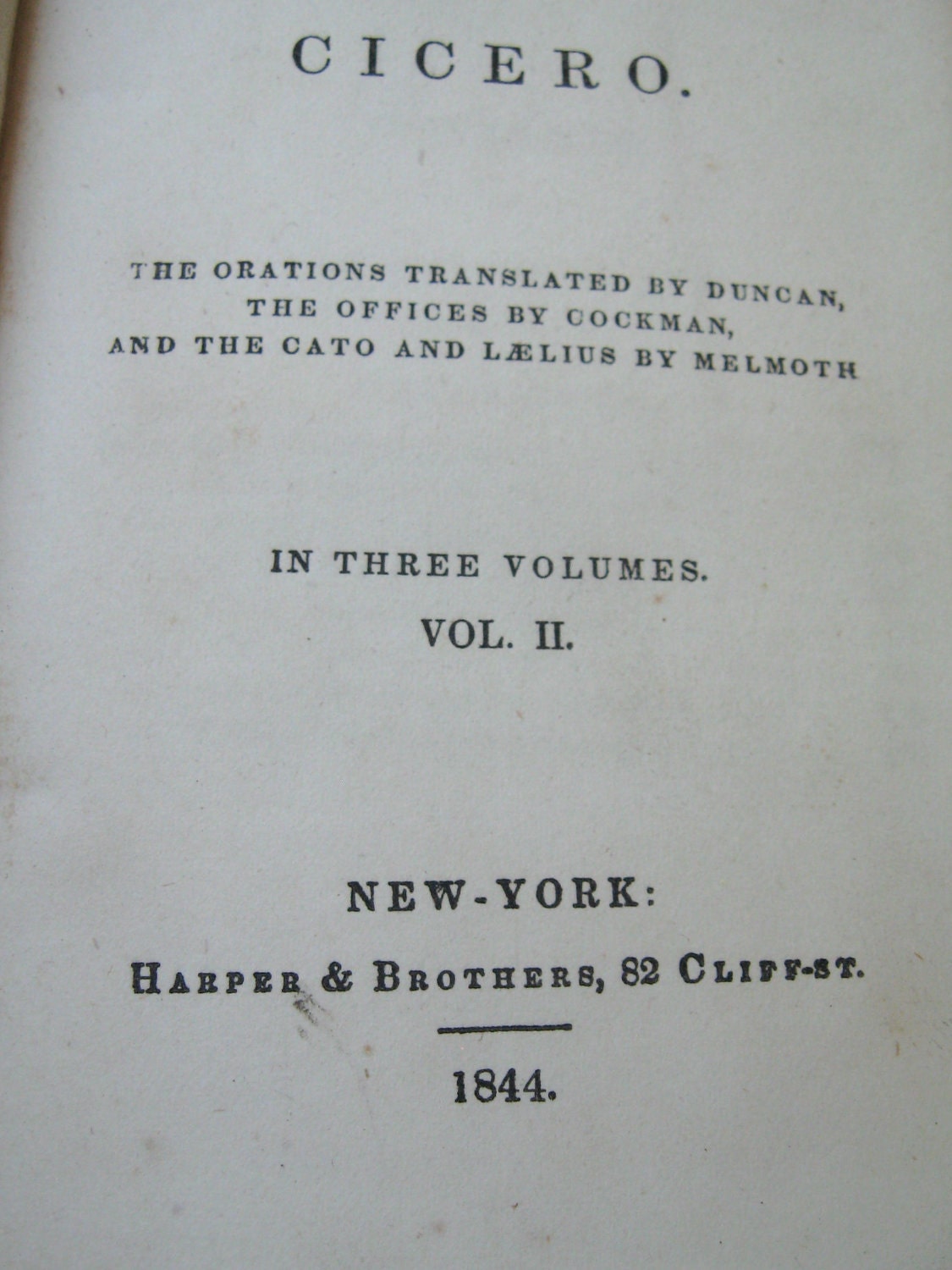 CICERO Vol ll  1844