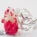 Alice in Wonderland Painted white to red Rose adjustable ring silver