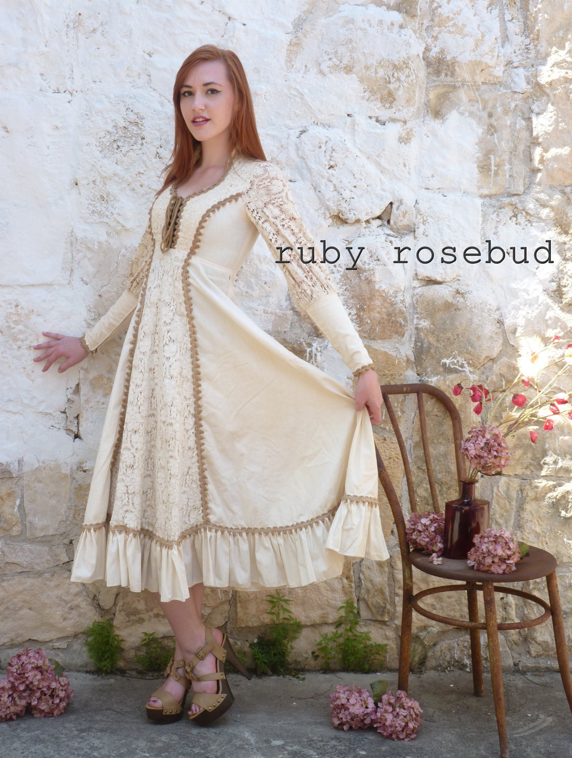 Vintage Gunne Sax Boho Wedding Festival Dress