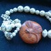Dragonfly Boxwood bead focal bracelet with Pearls