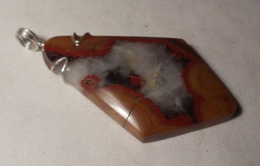 Morgan Hill Poppy Jasper Pendant in Sterling