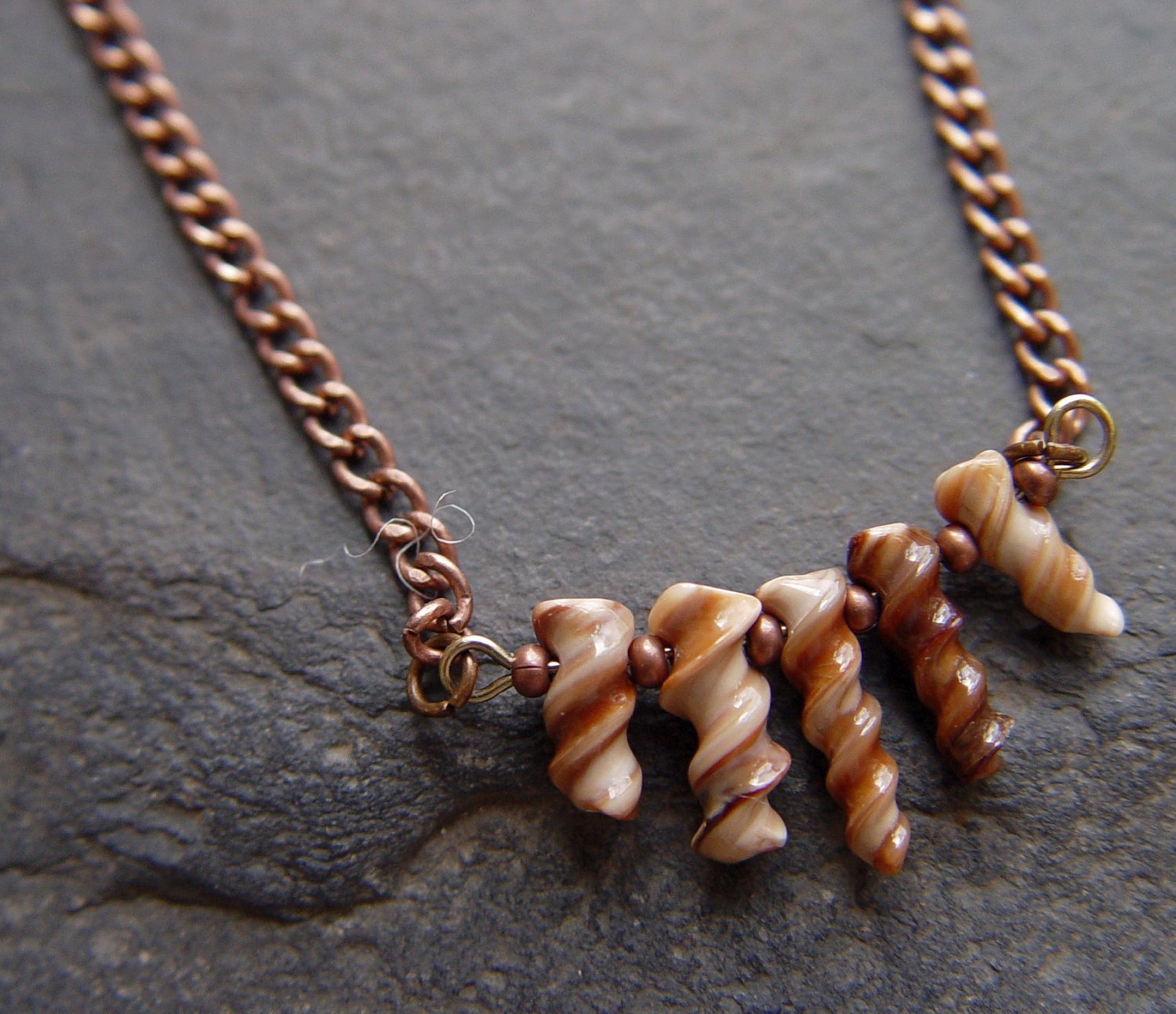 Delicate and Dainty Spiral Sea Urchin Spines Necklace Beach Shells Resort