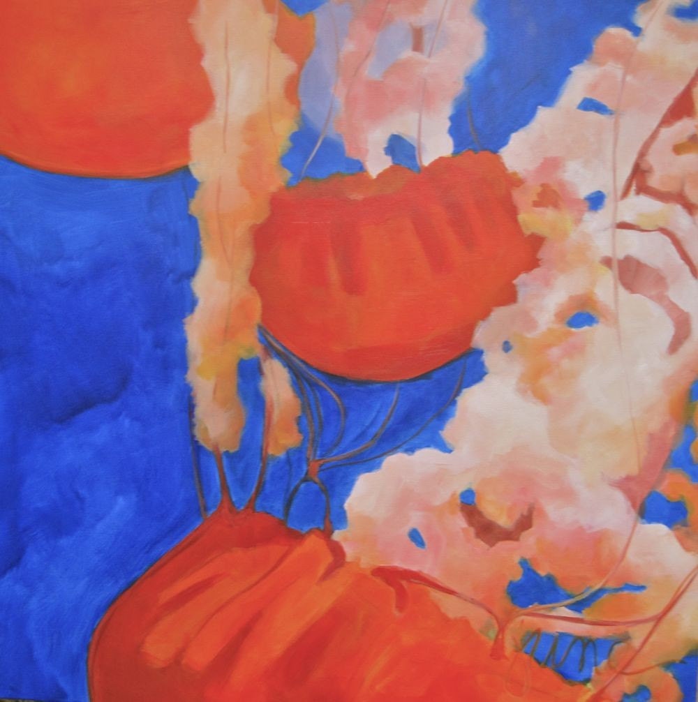Orange Jellyfish - Original Painting   - Prints available