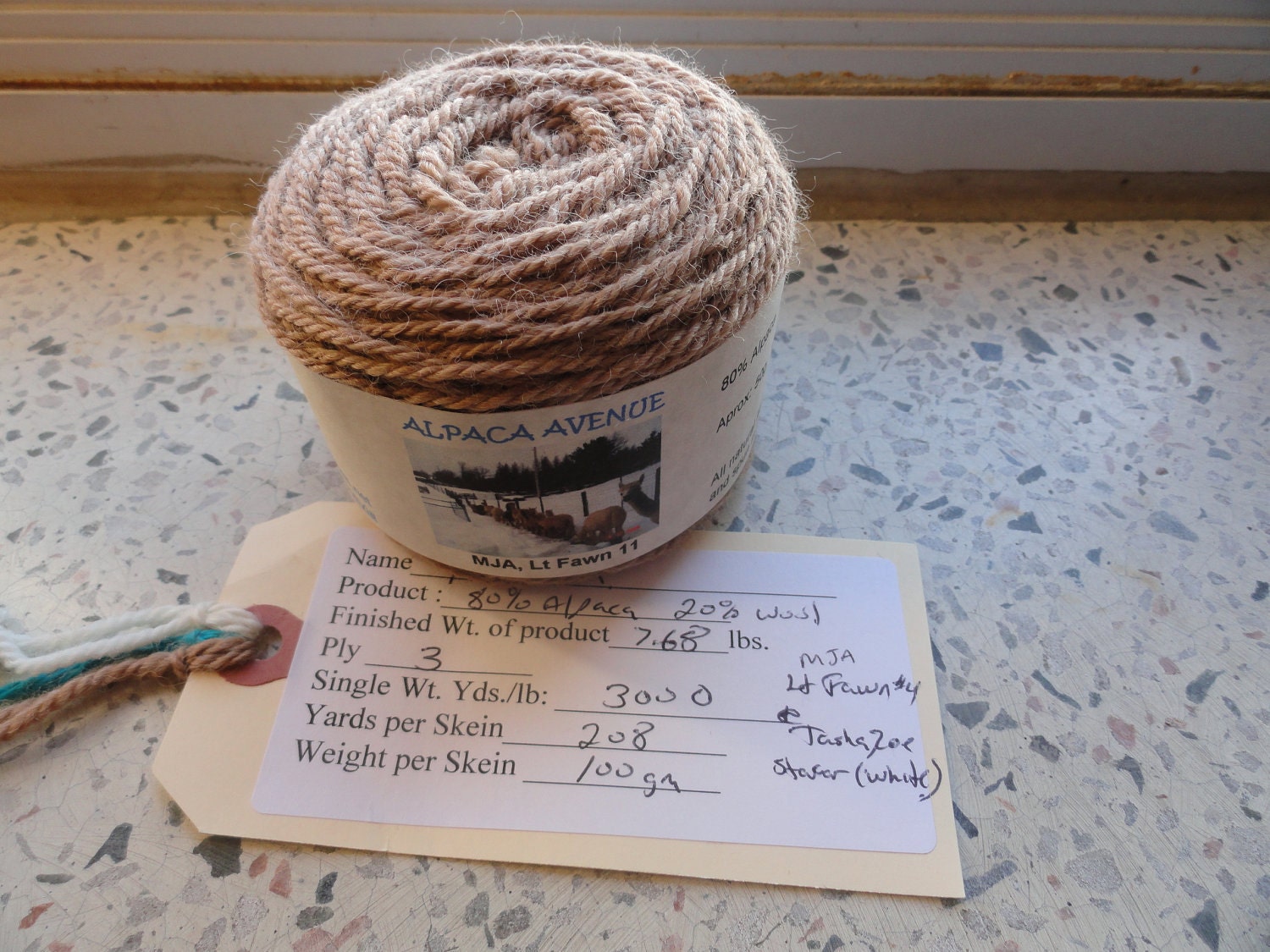 MJA Lt Fawn Alpaca Yarn