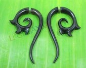 girl with dragon tattoo horn fake gauge