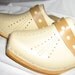 Brand New Old Stock Vintage 1970s Wood Danish Platform Clogs Shoes
