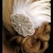 Haley - Stunning Feather Fascinator with Rhinestone Accent Piece, bridal hair accessories, feather hair accessories