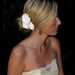 Kate bridal hair flowers,  ivory satin flowers with rhinestone centers, bridal hair accessories