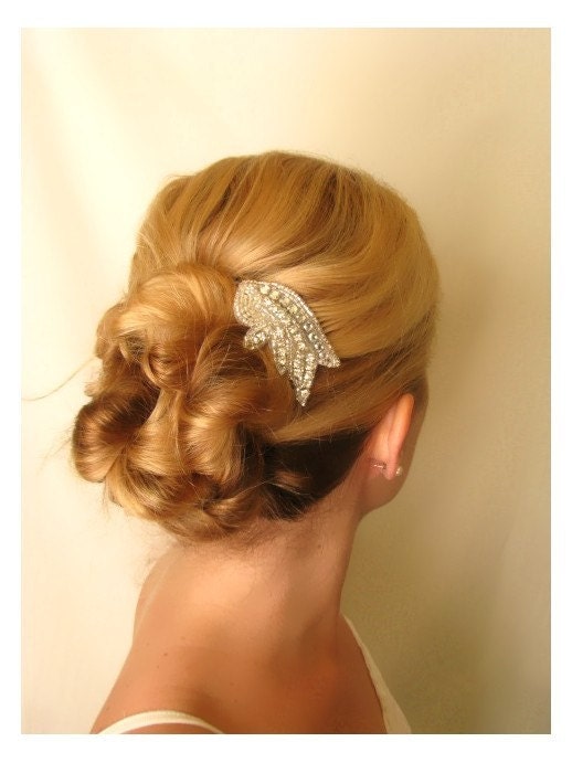 Marla - beaded bridal  rhinestone hair comb